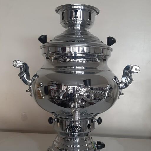 سماور 8  لیتری  ساده  برند شبنم پایه کله شیری درجه یک ساخت ایران